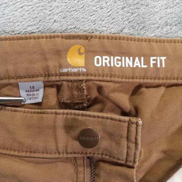 Carhartt Carpenter Pant Women 36x31, Tag 14 R Original Fit Stretch Canvas Tan - Picture 10 of 13
